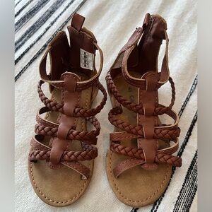 Carters girls brown braided rope sandals